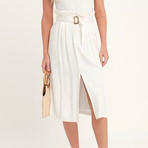White linen skirt